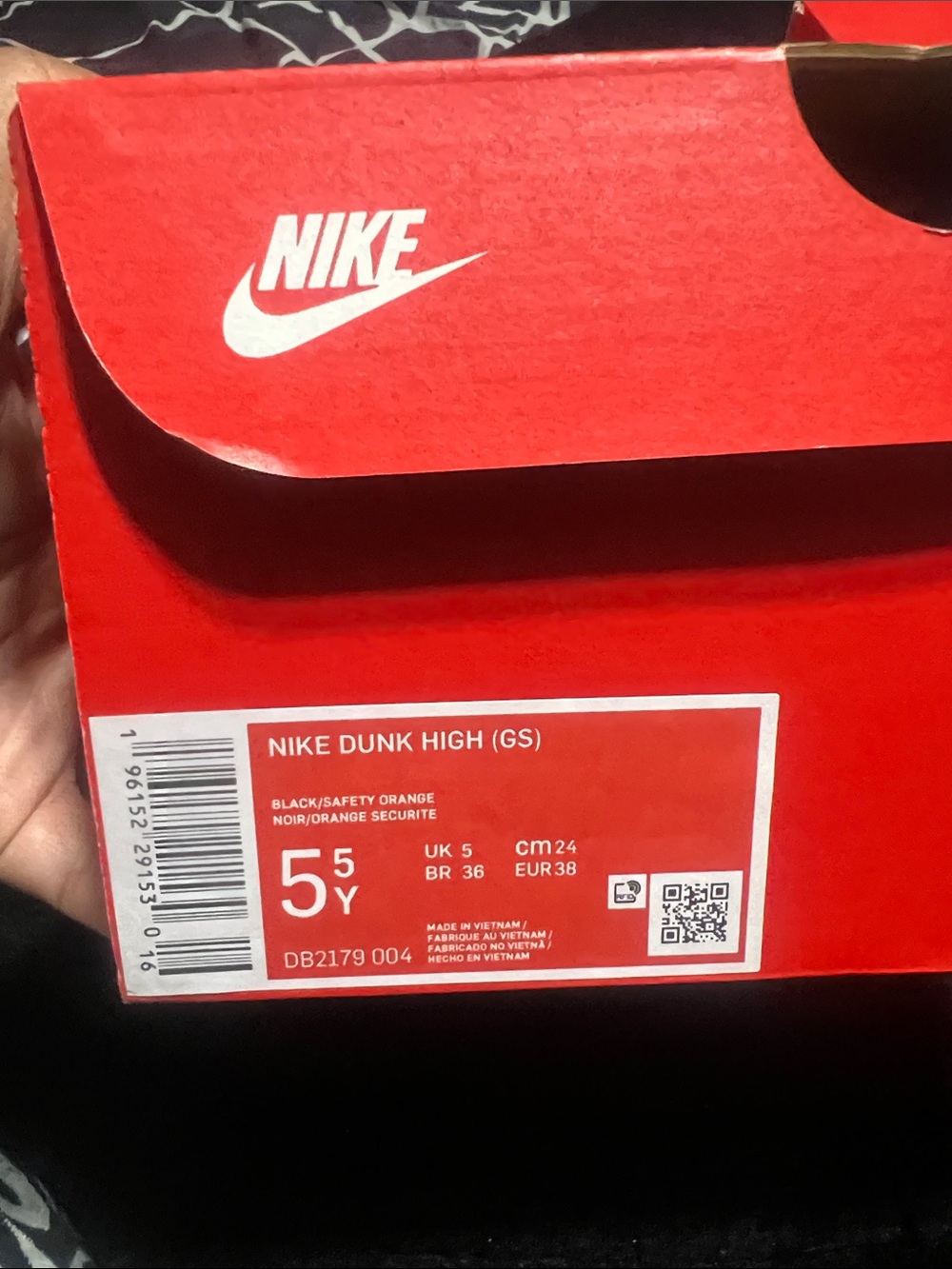Nike High-Top Sneakers in Orange and Black - Picture 2 of 2